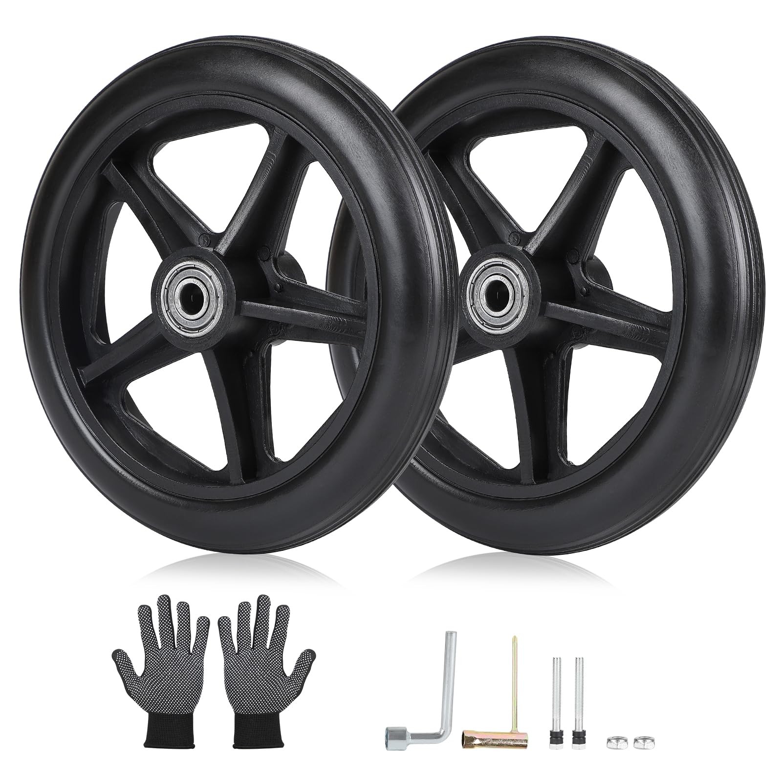 Roues de fauteuil roulant pleines anti-crevaison pour remplacer les pneus usés