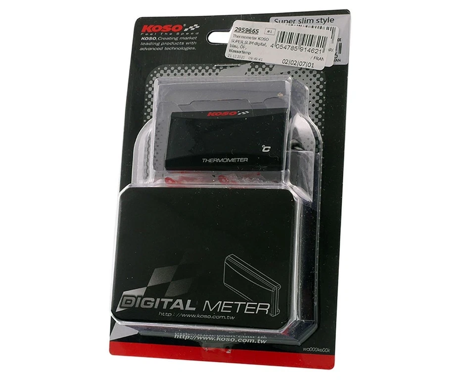 KOSO Thermometer digital SUPER SLIM schwarz/blau Öl- & Wassertemperaturanzeige - Bild 3 von 4