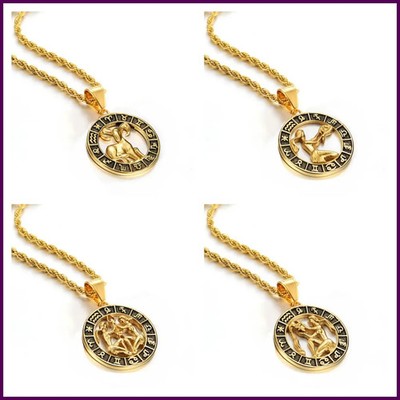 Collar con colgante de la constelación Escorpio-Aries 12 y cadena de acero inoxi
