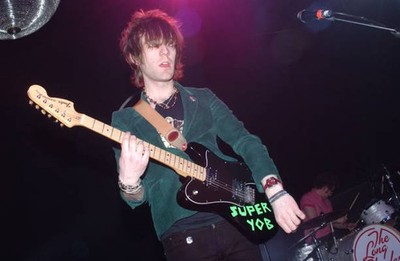 Dorian COX and LONG BLONDES Dorian Cox playing guitar live on stage Old Photo 2