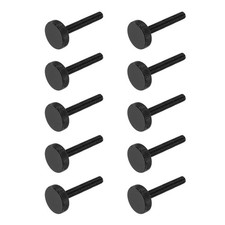 M6x50mm Knurled Thumb Screws, Black Steel Flat Head Thumb Screws, 10 Pcs