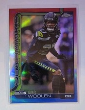Riq Woolen Red White Blue Refractor 2025 Topps Chrome Football