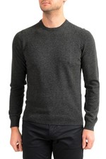 Malo Optimum Men's Charcoal Gray Wool Cashmere Crewneck Pullover Sweater