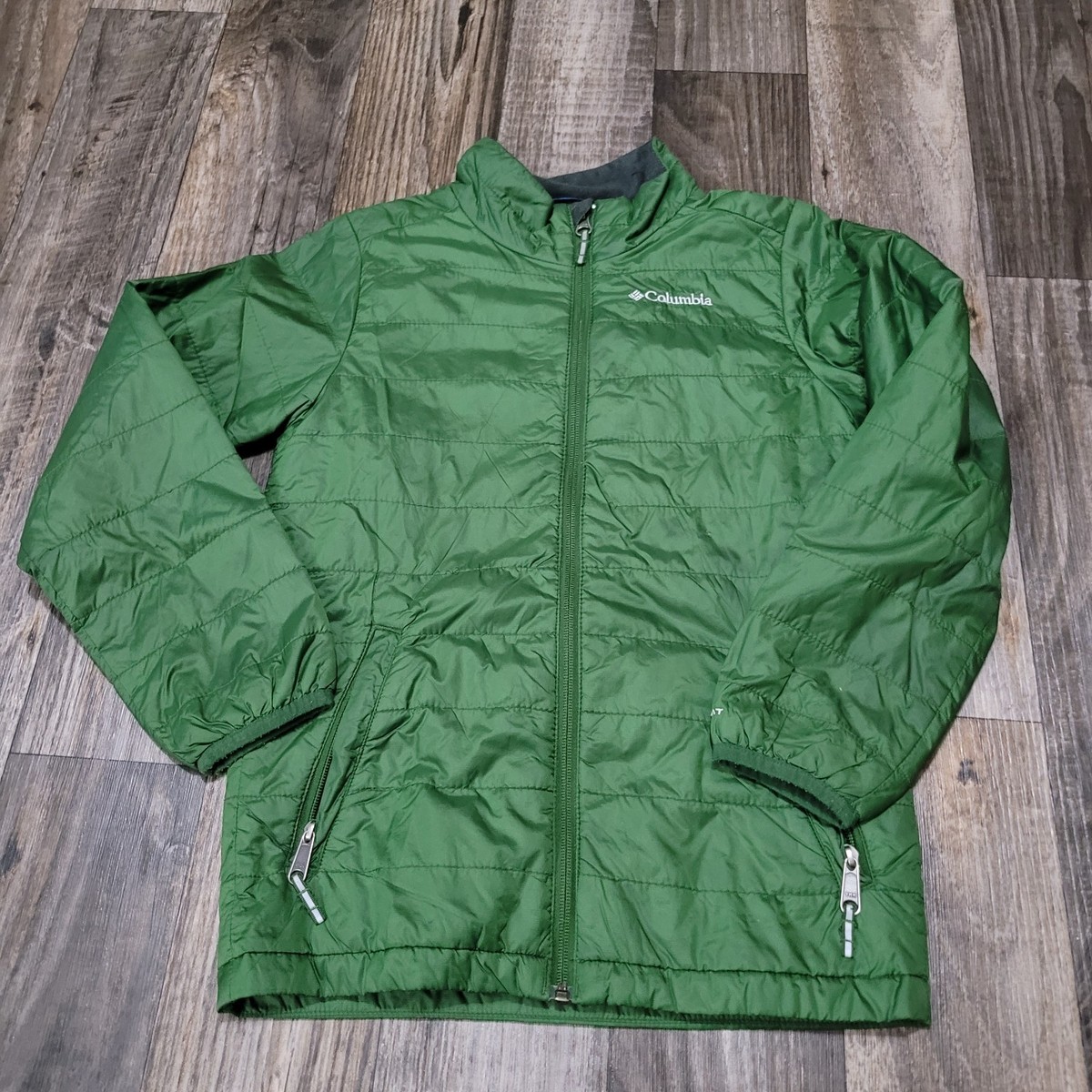Columbia Boys Full Zip Omni-Heat Jacket Youth Medium 10/12 Green