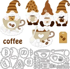 Coffee Gnome Cutting Dies for Card Making Coffee Cup Cut Die for DIY Scrapbookin