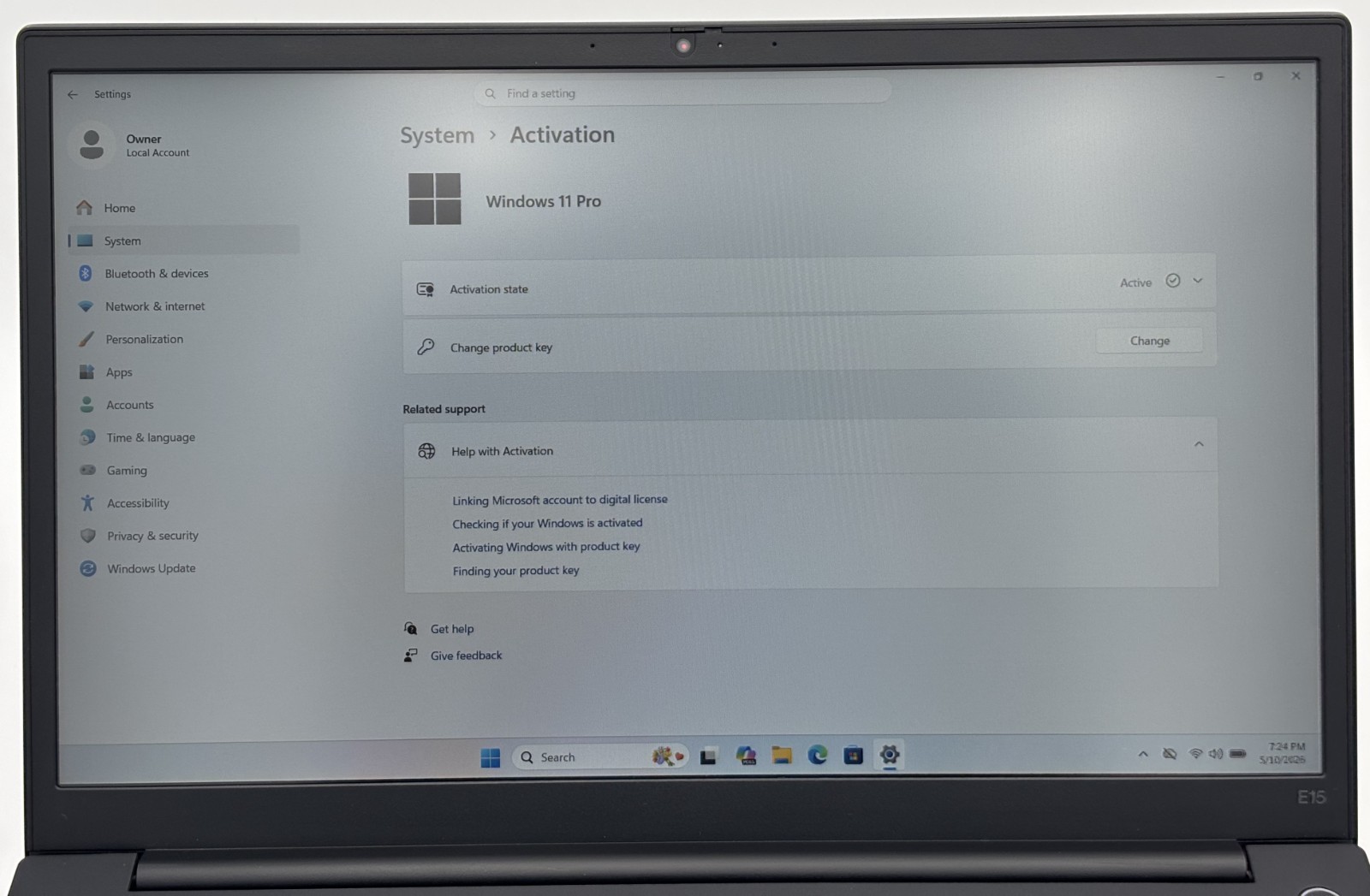 Lenovo ThinkPad E15 Gen 2, 15.6-Inch Laptop, with Intel Core i5 11th Gen., 256 GB SSD (Solid State Drive)