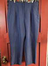 Nine West Women's Blue Tapered Leg High Rise Slim Front Zip Pants Size 14 NWT