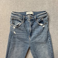 Abercrombie  Fitch Jeans Womens 25 Blue Distressed Super Skinny Ankle High Rise