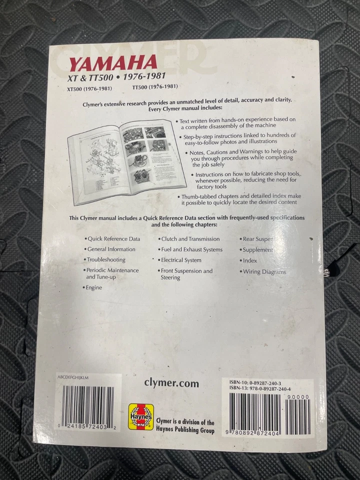 Manual Clymer para Yamaha XT/TT 500 CM405 Foto 2 de 2