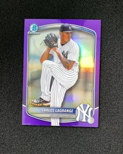 2025 Bowman Chrome Carlos Lagrange #BDC-132 Purple REF 221/250 Yankees QI95