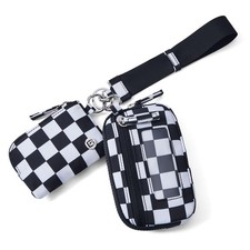 Keychain Wristlet Wallet,Dual Pouch Wristlet Portable,Nylon RFID Coin Purse S...