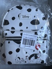 NWT LOUNGEFLY DISNEY 101 DALMATIANS MINI BACKPACK PURSE BLACK SPOTS PUPPIES NEW