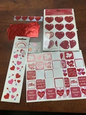 Lot of Vintage Valentine's Day Stickers Hallmark Mrs Grossman’s Some New Heart