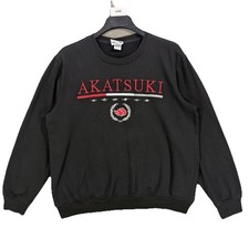 Naruto Shippuden Akatsuki Sweatshirt Y2K 2002 Ripple Junction Men  s Large Black
