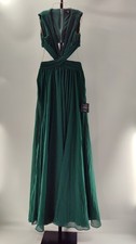 Lulus Women Vivid Imagination Emerald Green Cutout Maxi Dress Sleeveless S