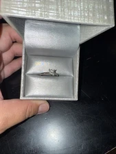 3/4 Squared Solitar Diamond Ring Size 9