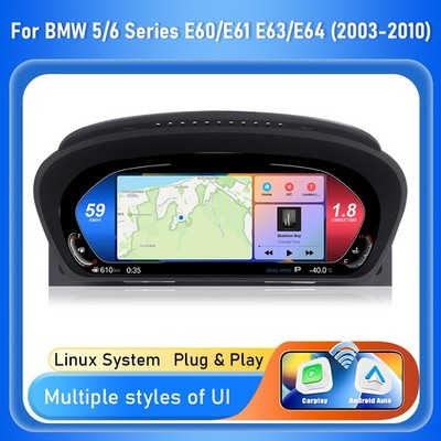 BMW 5er E60/E61 Nachrüstung 12,3'' Digitalcockpit kabellosem Carplay LCD Cluster