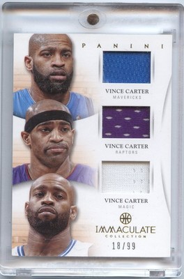 2012-13 Panini Immaculate Collection Basketball Vince Carter Triple Game Worn