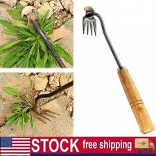 Home Garden Weeder Tool Grass Loose Soil Hand Weeding Removal Puller Long Handle