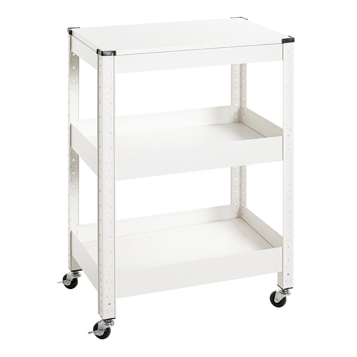 Desserte de cuisine blanche 3 niveaux Coppa de 75cm pour petit espace
