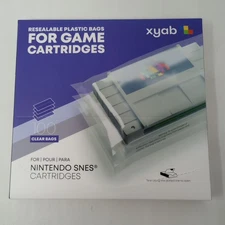 Pack Of 100 Super Nintendo SNES Cartridge Sleeves / Resealable Bags By XYAB