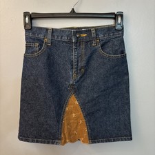 JORDACHE Denim Jean Midi Skirt High Waist Western Chic Y2K Cowgirl 90 s Sz12