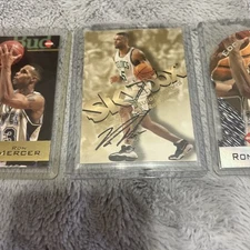 1998-99 Skybox Premium Autographics Ron Mercer Auto plus two Edge Rookie Cards! 
