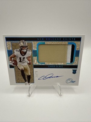 2022 Panini One Chris Olave Rookie Patch Auto RPA /75 RC Saints