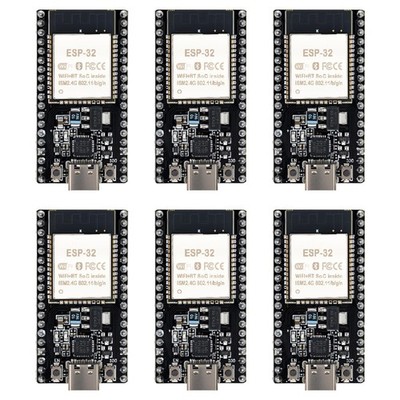 6 Packs ESP32-DevKitC-32 Development Board Modules WiFi Bluetooth Type-C USB