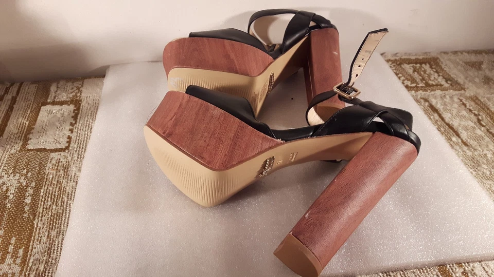 High Heel Clogs Blockabsatz Holzoptik Gr. 36 - Bild 4 von 4