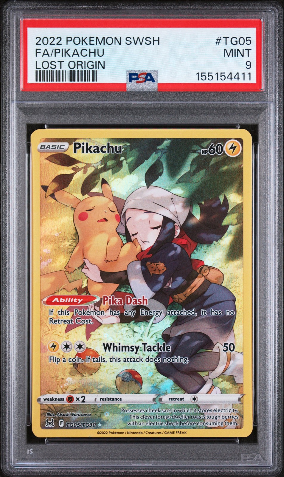 2022 Pokemon Sword & Shield Lost Origin #TG05 Fa/Pikachu Lost Origin PSA 9