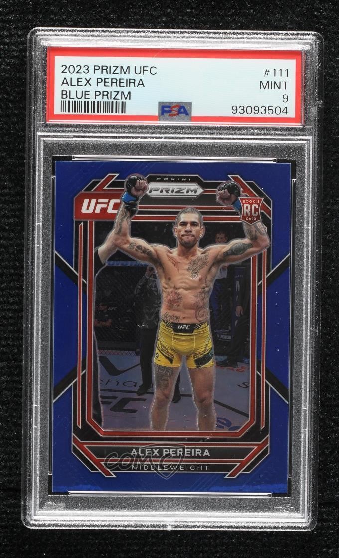 2023 Panini Prizm UFC Blue Prizm 161/175 Alex Pereira #111 PSA 9 MINT 0b3o