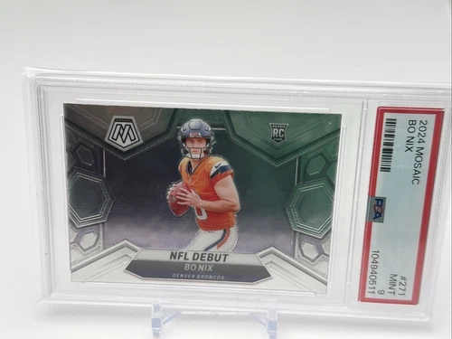 2024 Panini Mosaic  - Bo Nix NFL Debut RC Rookie Card #271 PSA 9