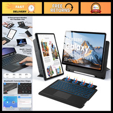 Backlit Rotatable Keyboard Case with Trackpad for Samsung Galaxy Tab 12.4" - Sli