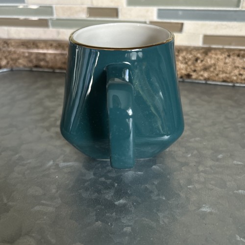 Target Stoneware Figural Shaped Green Mug with Gold Rim Threshold 14 oz - Picture 4 of 7