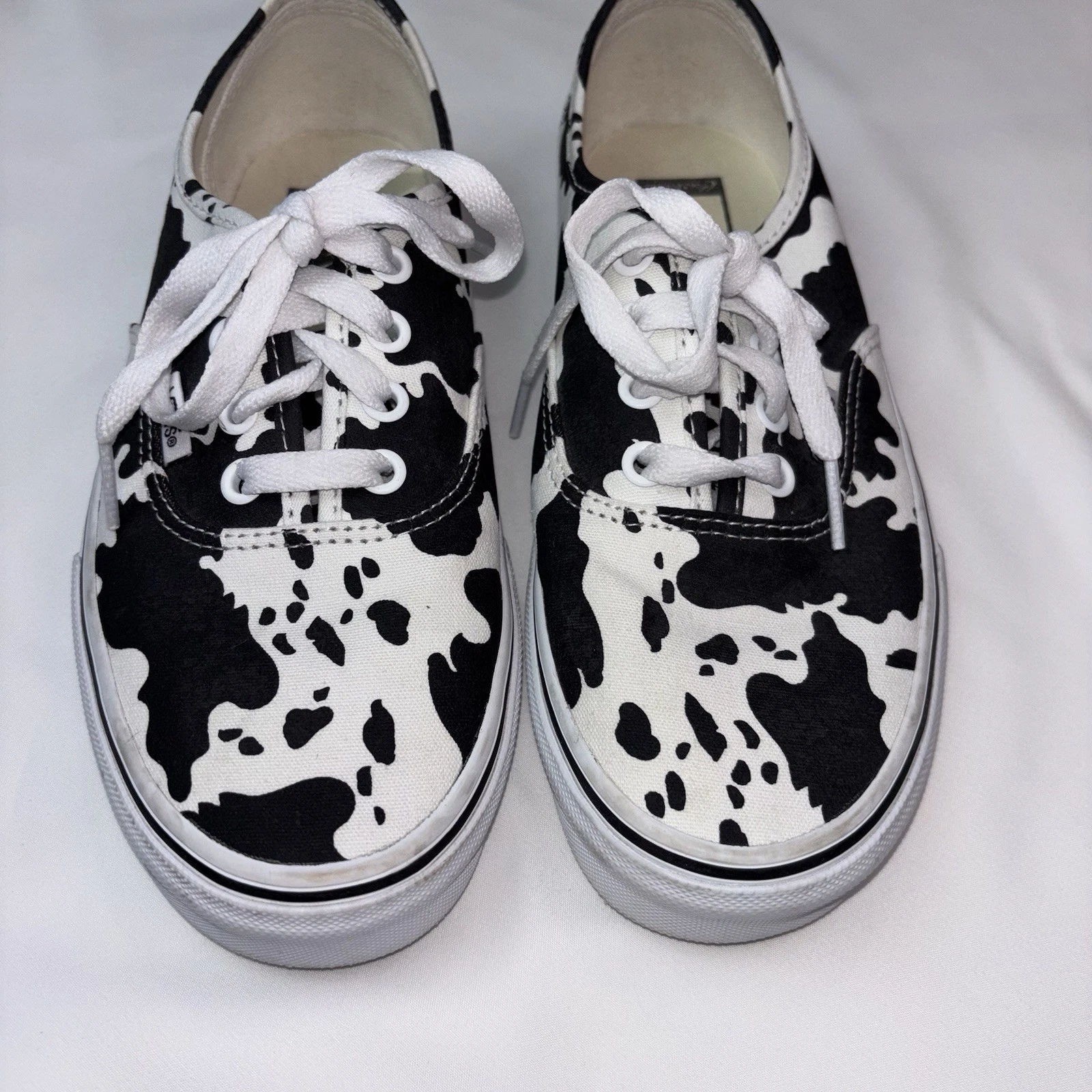 Vans Cow Print Taglia 6 Uomo 7.5 Donna Nero Bianco Sneaker Skateboard Unisex