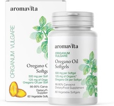 Greek Oregano Oil Softgels 1500mg 86-90 Carvacrol Wild Mediterranean Ore...