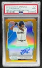 2019 Bowman Sterling Julio Rodriguez Prospect Auto Refractor Gold #14/50 PSA 9