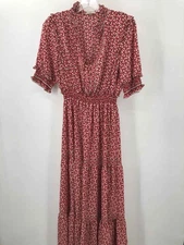 Pre-Owned Max Studio Red Size Medium Long Short Sleeve Dress