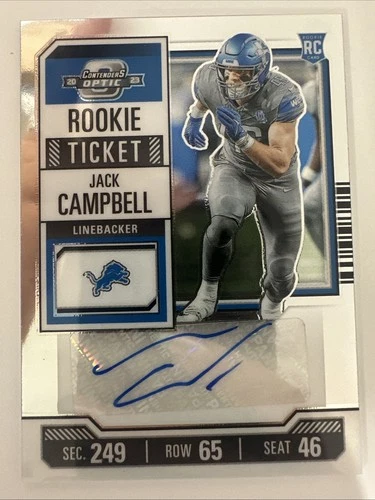 2023 Panini Contenders Optic Rookie Ticket Jack Campbell #173 RC Auto Lions