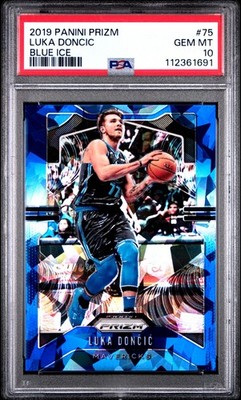 2019 Prizm Luka Doncic Prizm BLUE ICE SSP #'d /99 Color Match! PSA 10 GEM 2nd Yr