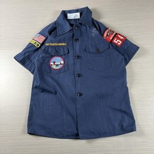 Boy Scouts Of America Shirt Youth Medium 10-12 Uniform Patch Short Sleeve USA
