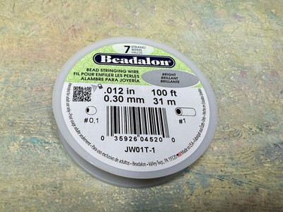 Beadalon Bead Stringing Wire 7-Strand - 0.012in (0.30mm) - 100ft (31m) - Bright