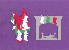 TINY CHRISTMAS STOCKINGS die cuts scrapbook cards