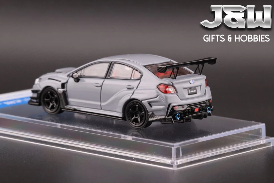 Modelo CM Subaru Impreza WRX STi Varis S4 carrocería ancha gris con juego adicional ruedas 1/64 Foto 4 de 4