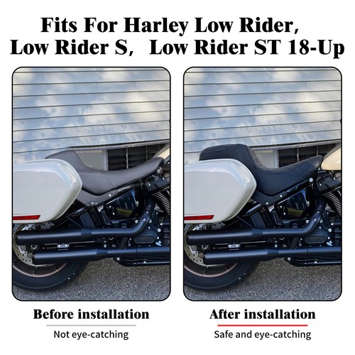 Asiento de gel negro para conductor pasajero 2-up para Harley Low Rider FXLRST FXLRS 2018-2025 - Imagen 3 de 21