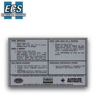 1964 1965 Ford Mustang Service Recomendations Decal Factory Exact 1964 1965 Ford Mustang Service Recomendations Decal Factory Exact