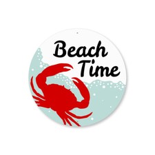 Beach Time Metal Sign