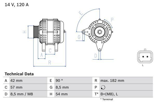 BOSCH 0 986 049 810 Alternator Service Replacement Fits Renault Clio 1.5 dCi