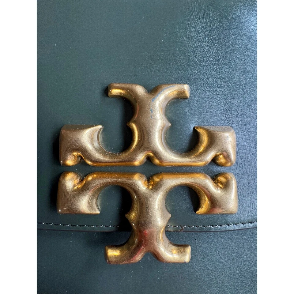 $748 TORY BURCH Large Eleanor Crossbody Bag Dark Ivy Leather Designer Purse EUC - Image 4 of 4